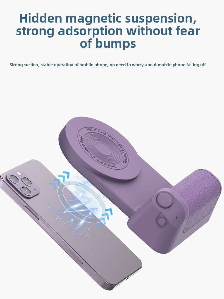 Grip Magnético Bluetooth para Teléfono – Soporte, Disparador Remoto y Carga Inalámbrica