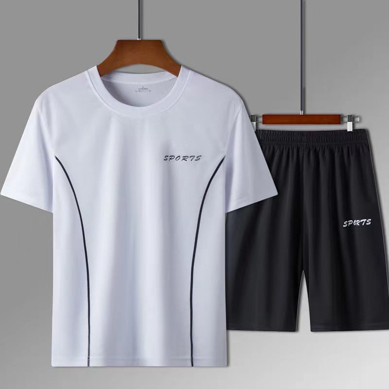 Conjunto Deportivo Hombre Camiseta + Shorts Secado Rápido 90% Poliéster 4 Colores L-4XL | Men's Quick-Dry Sports T-Shirt & Shorts Set