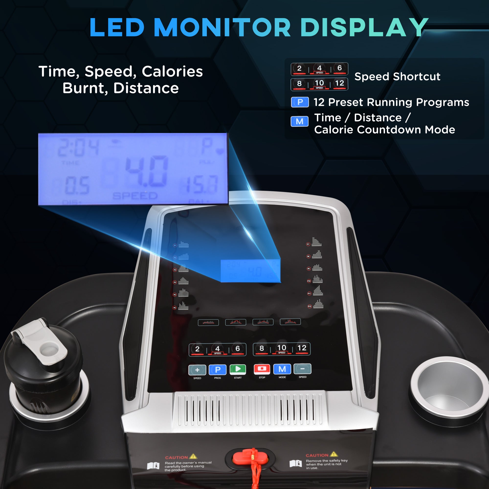 Cinta de Correr Plegable ALTSON — 2.0 HP, Inclinación Manual, 12 Programas y Pantalla LED