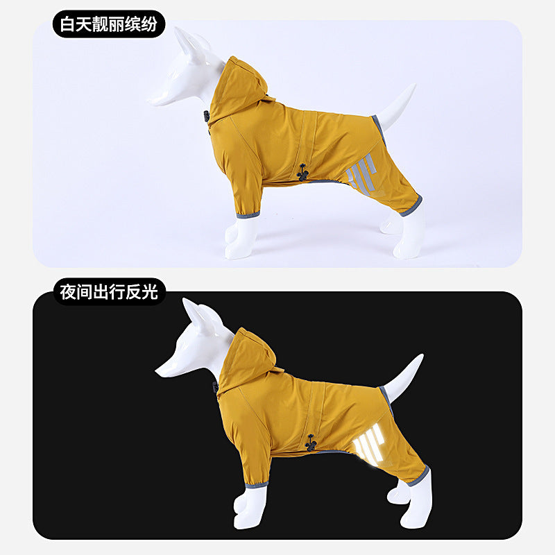 Impermeable para Perros con Tiras Reflectantes | 6 Colores | Tallas S-XXL