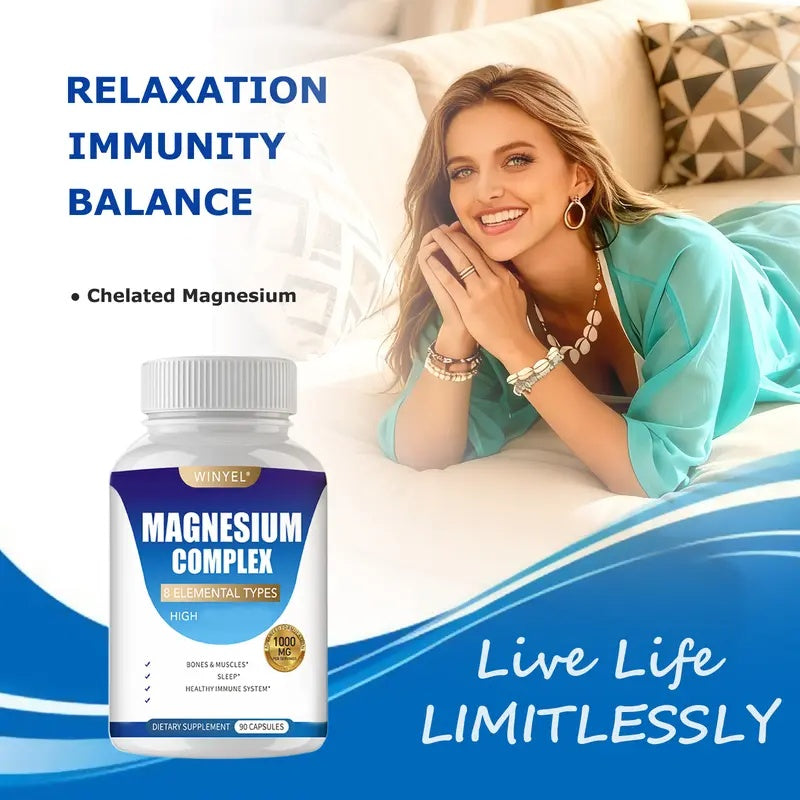 Magnesium Complex 8 en 1 — Maleato, Glicinato y más | 90 Cápsulas