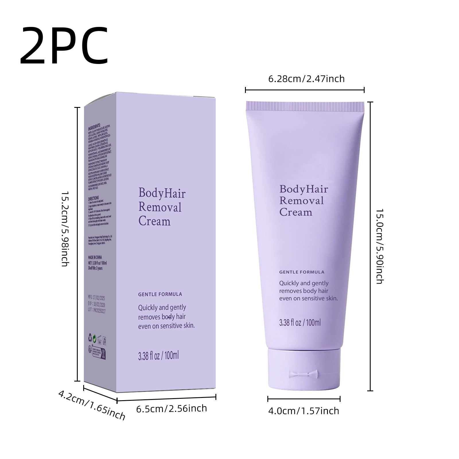 Crema Depilatoria Suave 100ml – Para Hombres y Mujeres – Cuerpo Completo