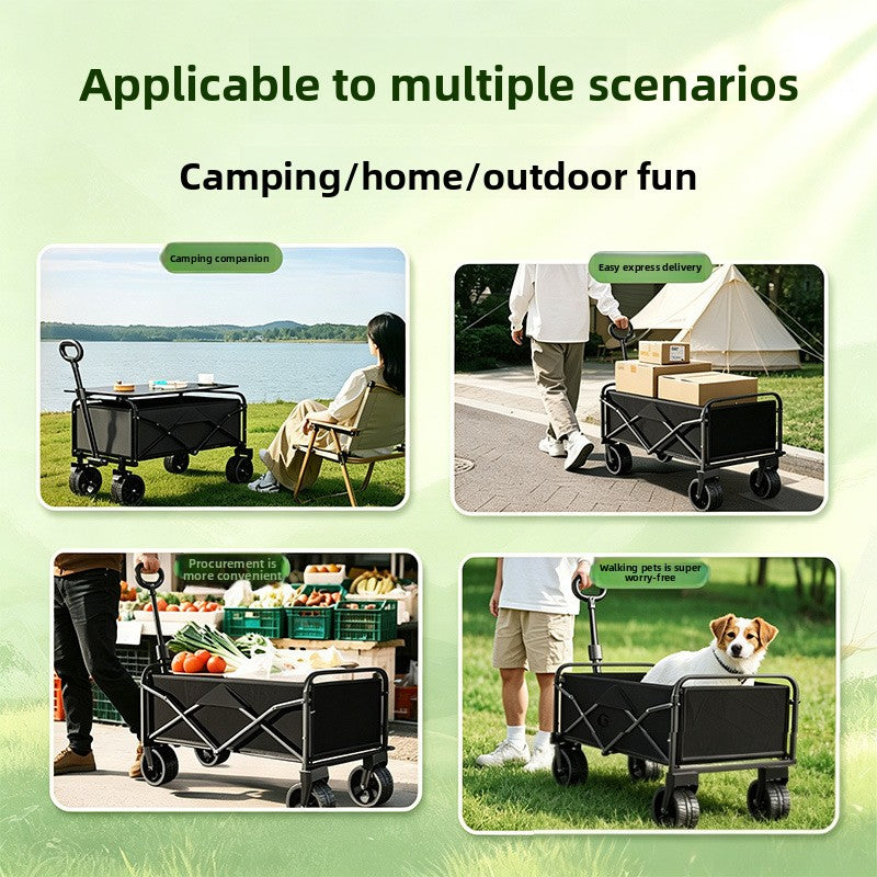 Carrito de Camping Plegable Portátil con Ruedas Todo Terreno