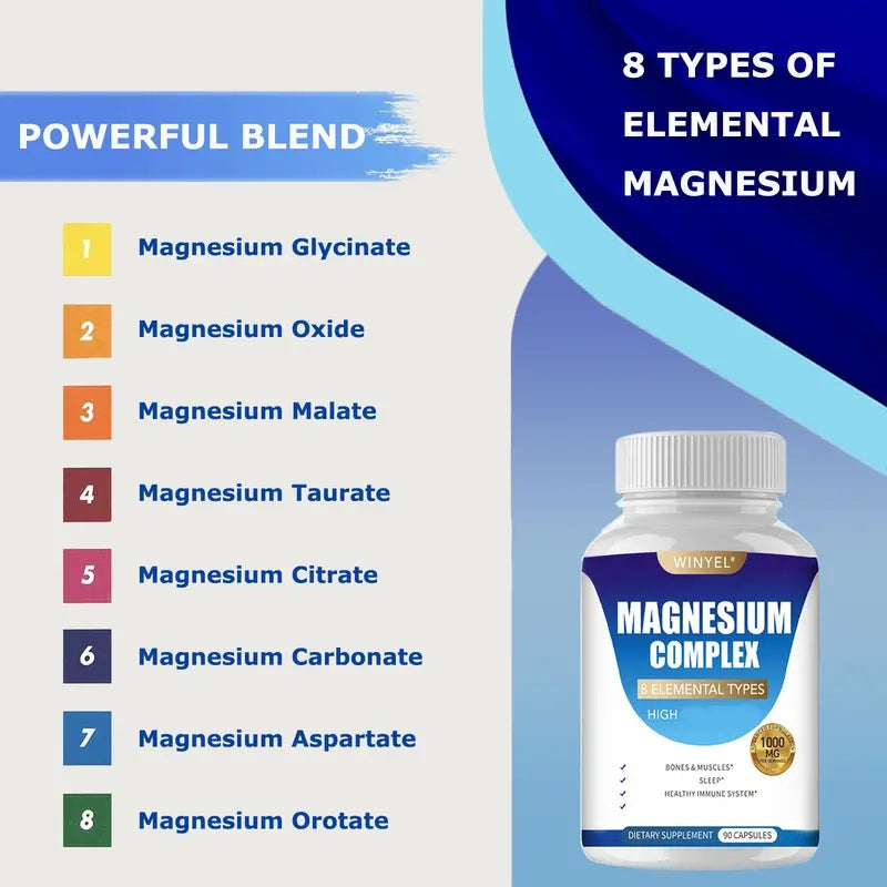 Magnesium Complex 8 en 1 — Maleato, Glicinato y más | 90 Cápsulas