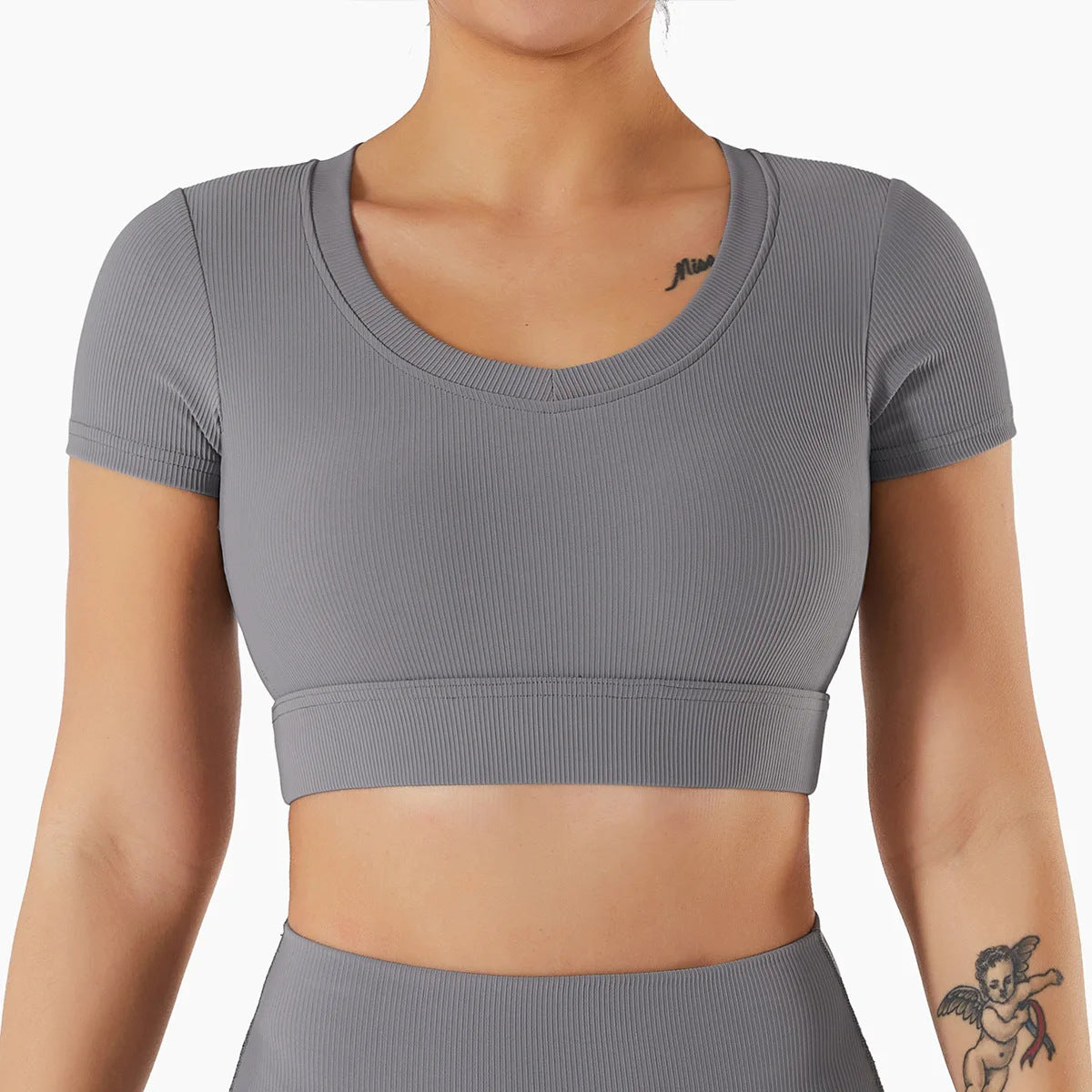 Traje Yoga Mujer 2 Piezas Sin Costuras 90% Poliéster 10% Spandex Hip Lifting Cintura Alta Top + Shorts/Pants 4 Colores S-L | Women Seamless 2-Piece Yoga Suit