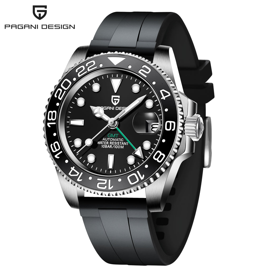 Reloj Mecánico GMT PAGANI DESIGN – Cristal Zafiro, Luminoso, 100m, 24 Estilos