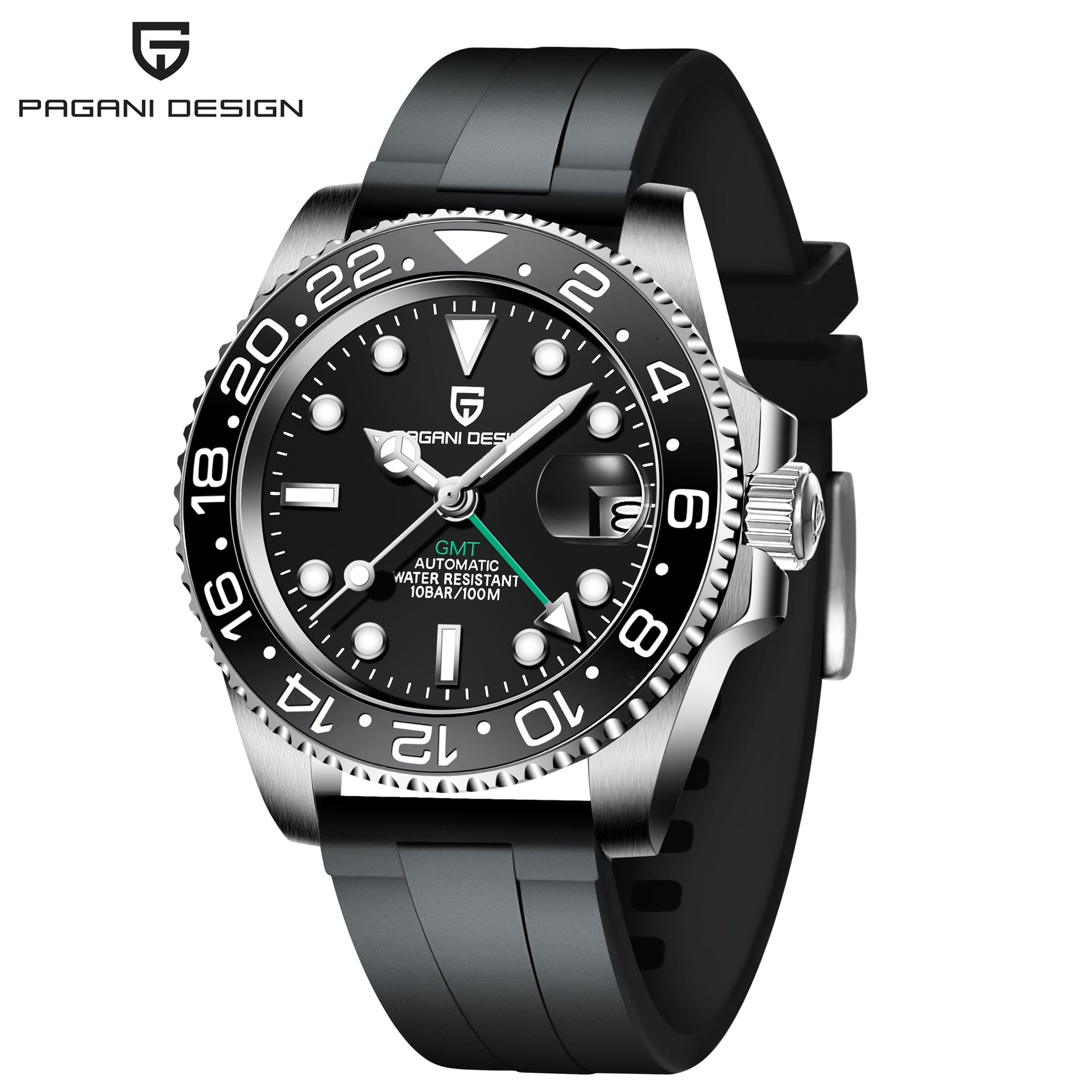 Reloj Mecánico GMT PAGANI DESIGN – Cristal Zafiro, Luminoso, 100m, 24 Estilos
