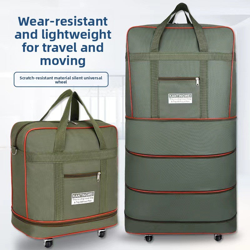 Expandable Oxford Cloth Travel Suitcase | 56-75L | Stainless Steel Wheels | S-XL