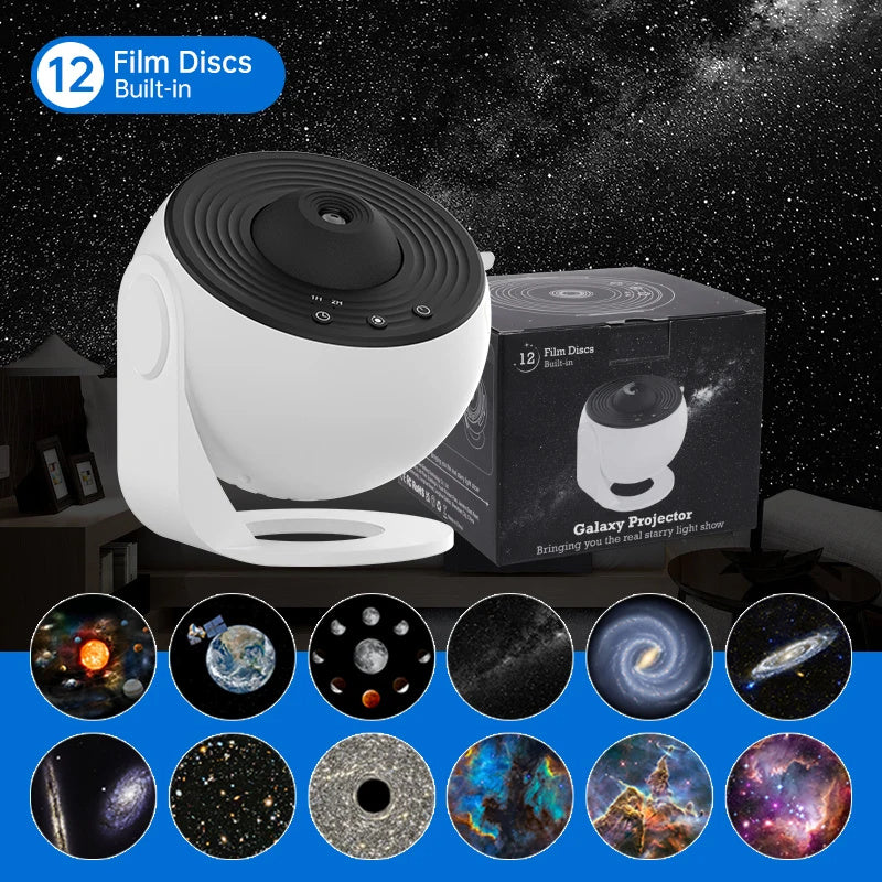 Proyector de Galaxias 12 en 1 – Planetario HD 360° para Niños y Decoración