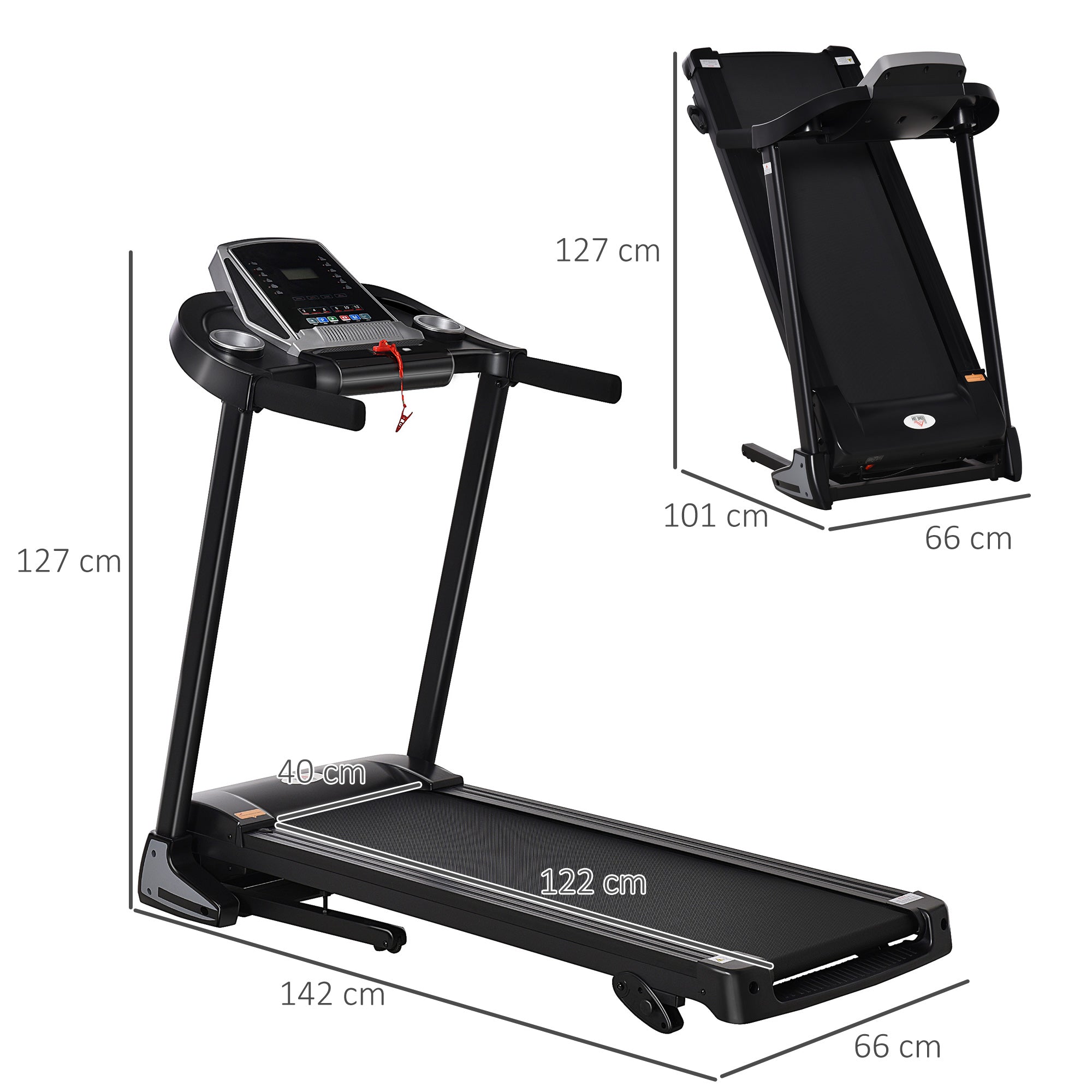 Cinta de Correr Plegable ALTSON — 2.0 HP, Inclinación Manual, 12 Programas y Pantalla LED