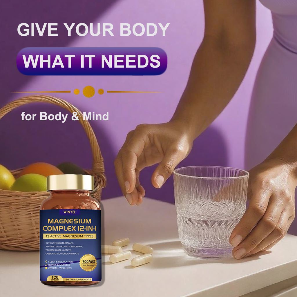 Magnesium Complex 12-in-1 | 700mg | 120 Capsules - Sleep, Calm & Muscle Support