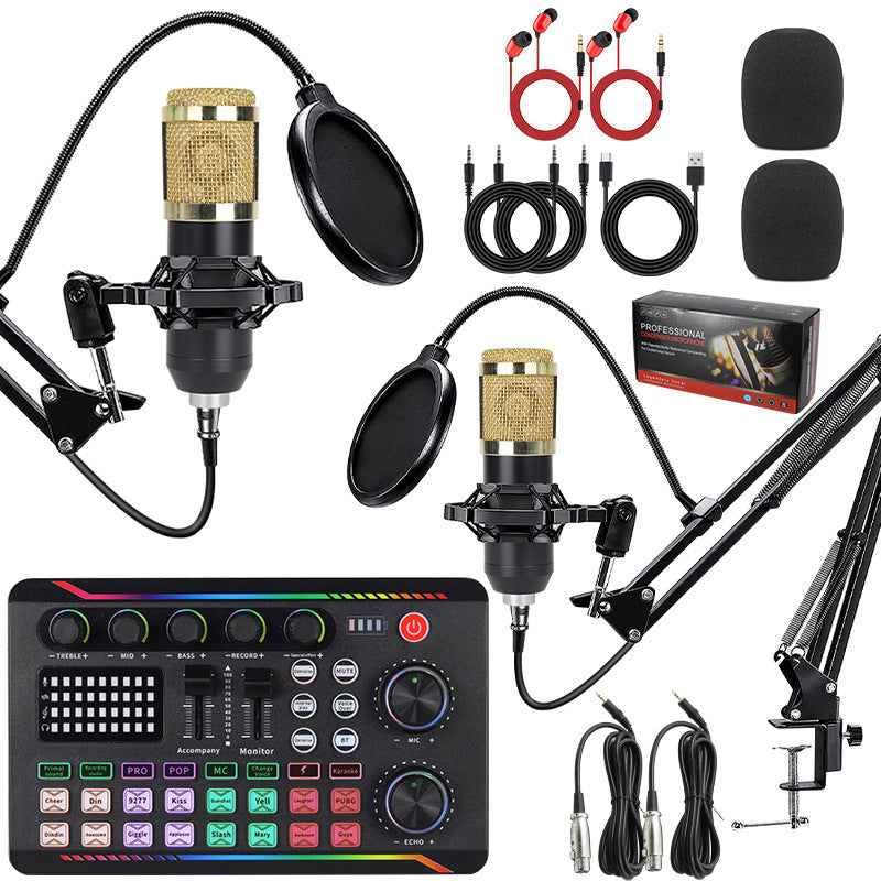 Professional Microphone & Sound Card Combo | Streaming, Karaoke & Recording