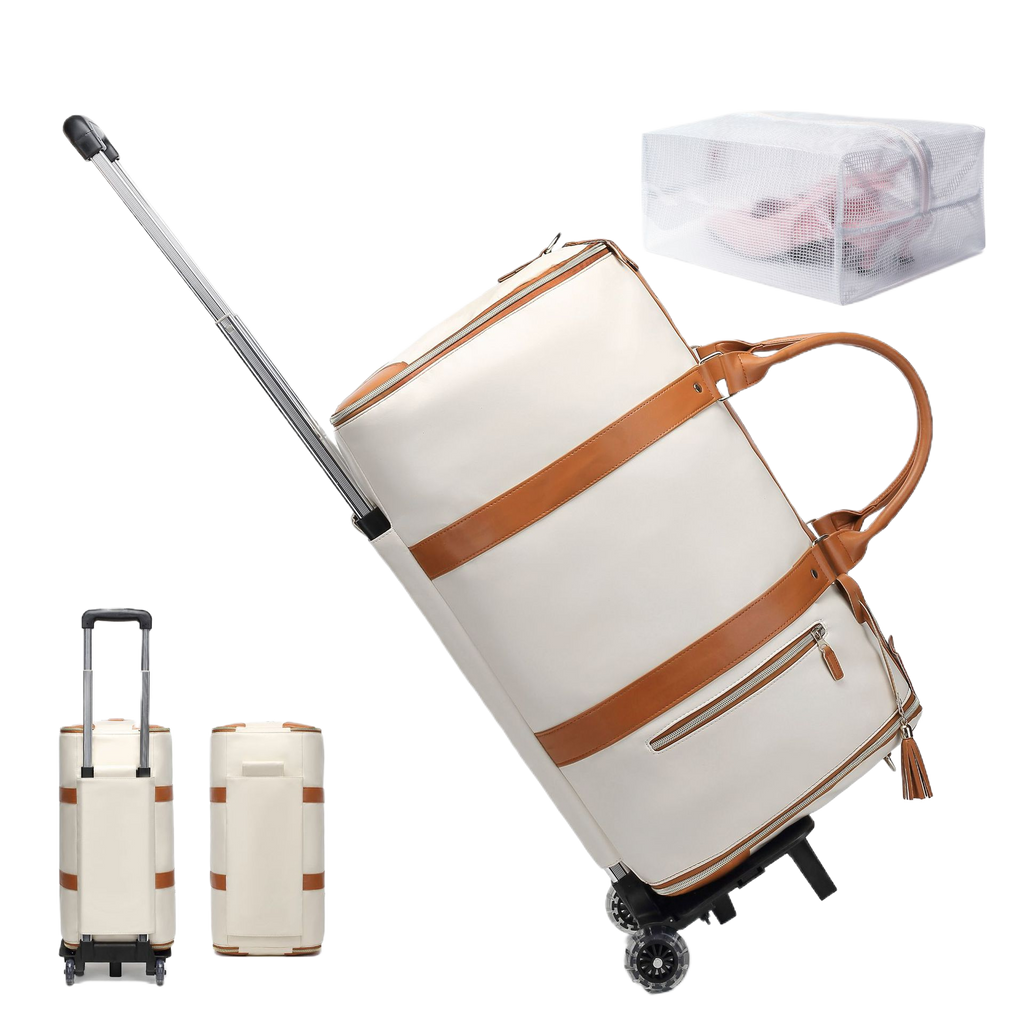 Maleta Trolley Plegable de Viaje – PU 36-55L, Impermeable, Antirrobo, 5 Colores
