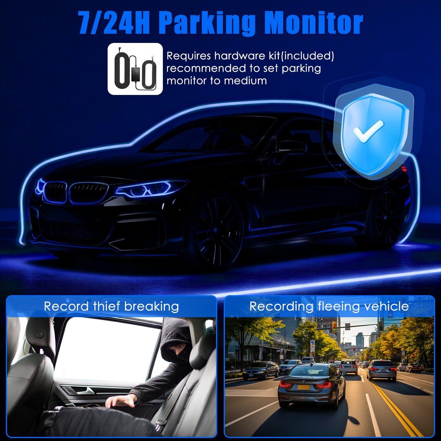Cámara Auto 4 Canales ALTSON — Vigilancia 360° con Visión Nocturna y Tarjeta 128GB