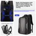 Hard Shell Laptop Backpack | ABS+PC | Waterproof | 20-35L | Fits 17.3" | Black & Silver