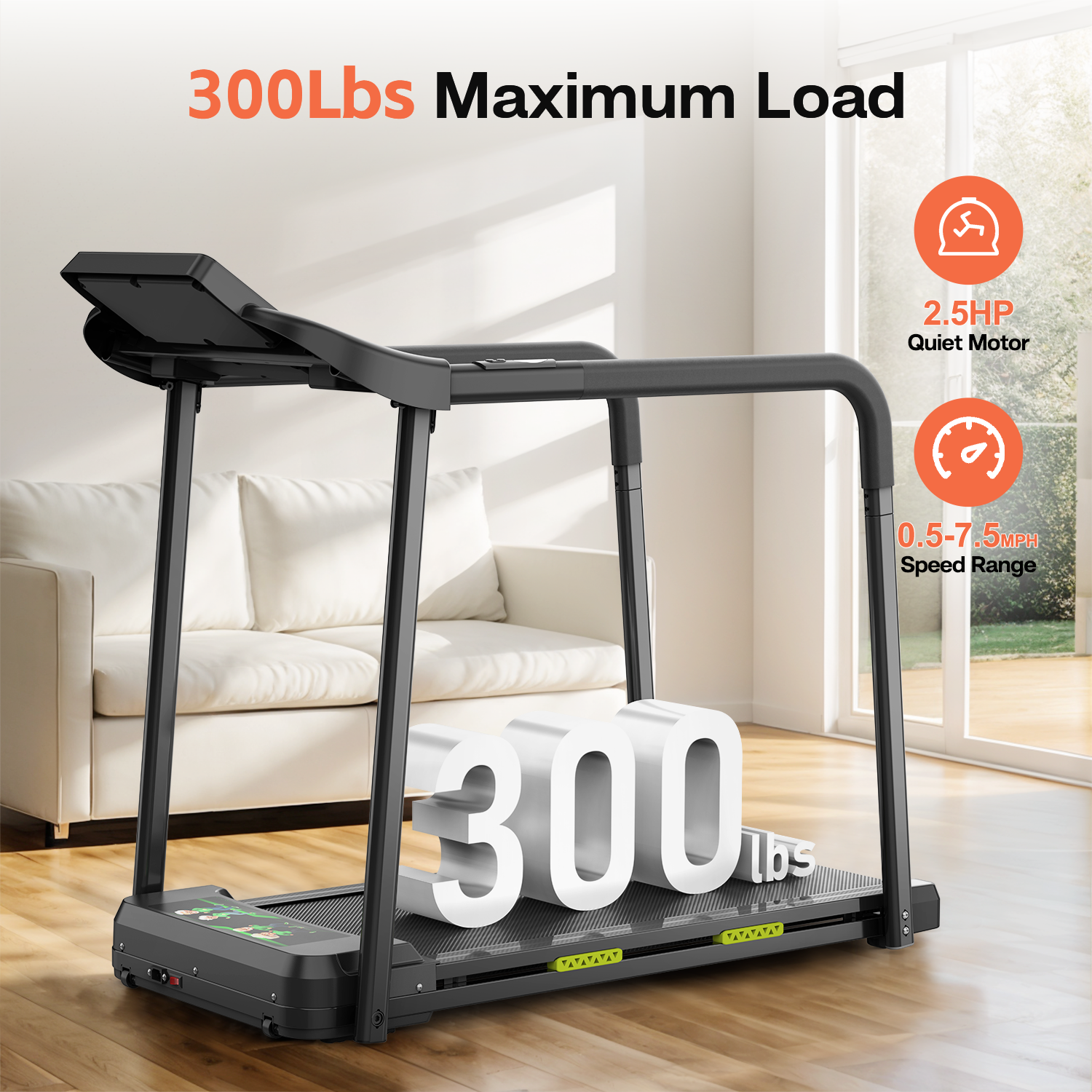 Caminadora para Adultos Mayores ALTSON — Plegable, Barra Larga, Pantalla LED y 300 Lbs