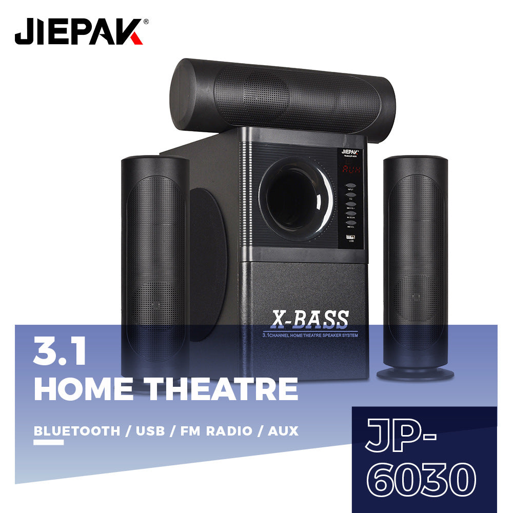 Sistema de Audio Bluetooth 5.3 Multimedia 120W con Radio FM y Control Remoto | 120W Bluetooth 5.3 Audio System – 4 Speakers, FM Radio
