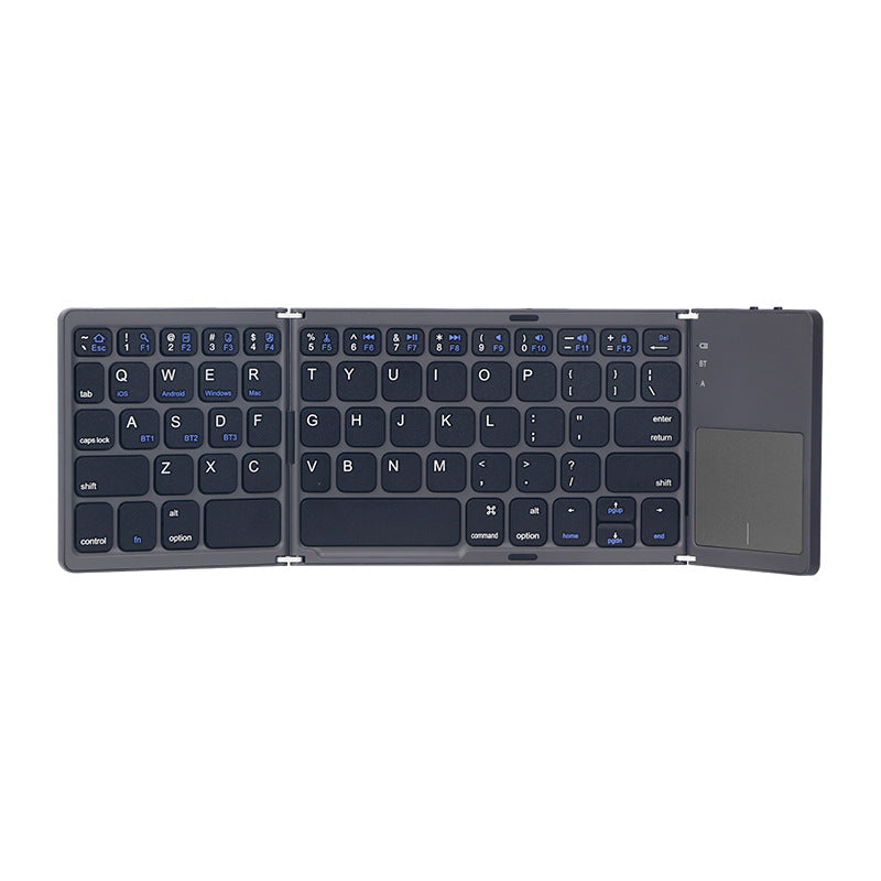 Foldable Bluetooth Keyboard B033 | 64 Keys | Ultra-Slim | Phone Tablet Laptop | Black & Grey