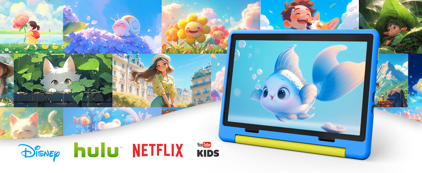 Tablet Infantil URAO 10" | Android 15 | 8GB RAM + 64GB | Octa-Core | 5000mAh | Control Parental | Con Funda