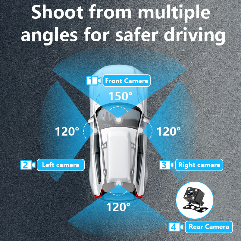 4-Camera WiFi Dash Cam | 2K Night Vision + Parking Monitor
