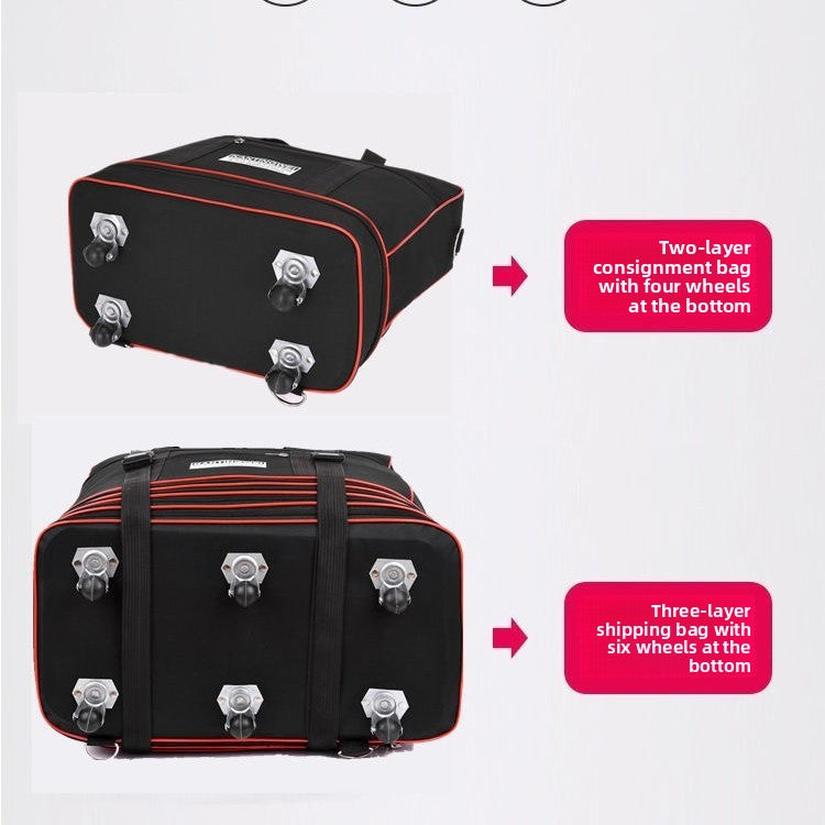 Expandable Oxford Cloth Travel Suitcase | 56-75L | Stainless Steel Wheels | S-XL