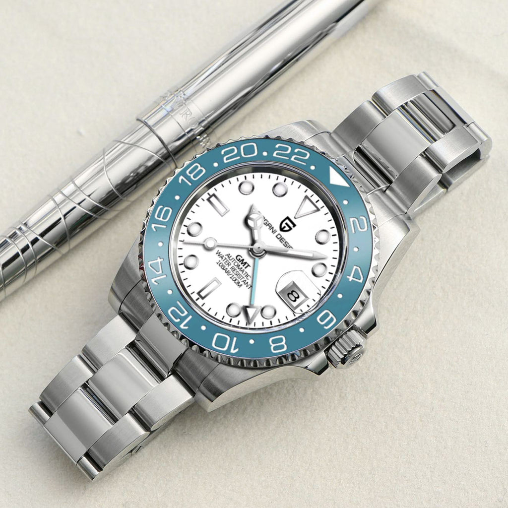 Reloj Mecánico GMT PAGANI DESIGN – Cristal Zafiro, Luminoso, 100m, 24 Estilos