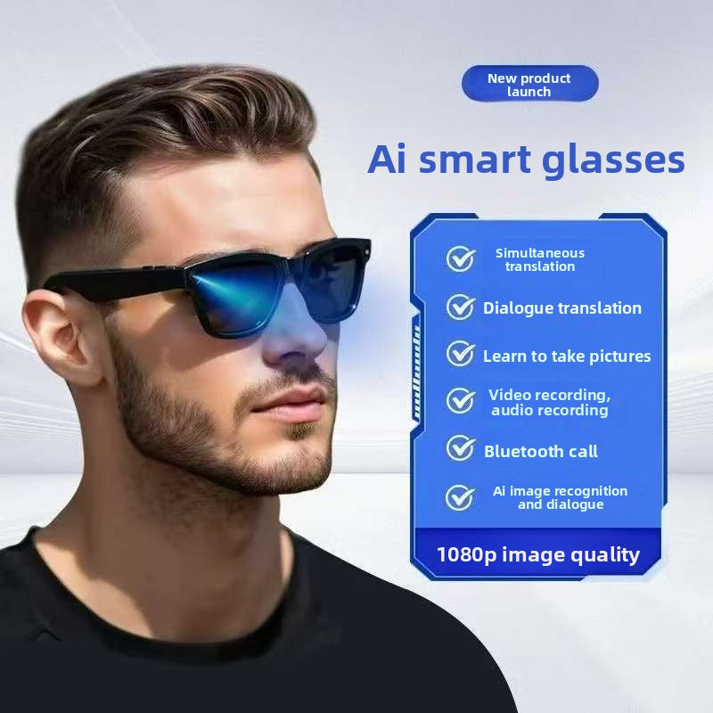 Gafas Inteligentes con IA – Cámara 1080P, Traducción en Tiempo Real, Bluetooth, 32GB